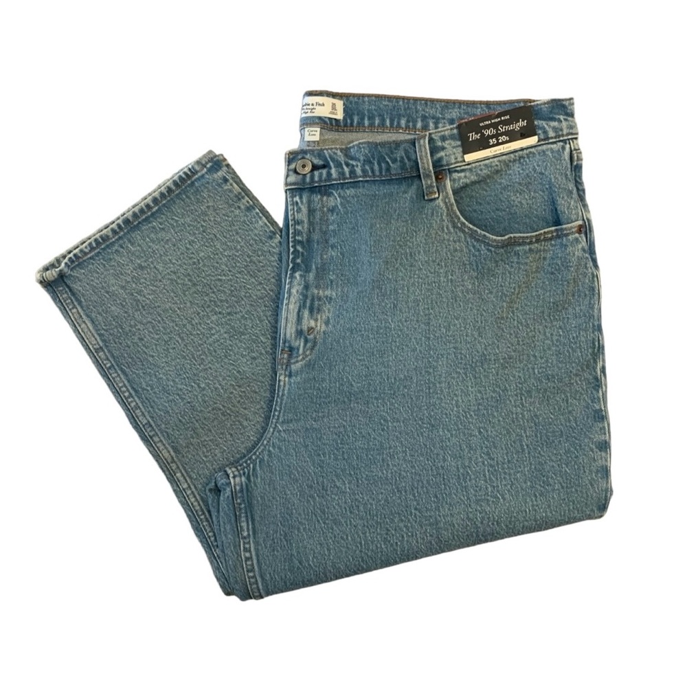 Abercrombie & Fitch 90's Straight Curve Love Jeans Women 20 SHORT 35 Inseam 28"